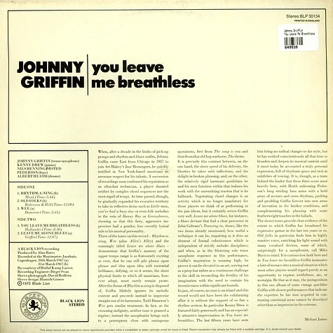 Johnny Griffin - You Leave Me Breathless