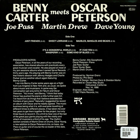Benny Carter Meets Oscar Peterson - Benny Carter Meets Oscar Peterson