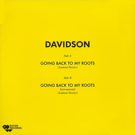 Davidson - Going Back To My Roots Yellow Vinyl Edition