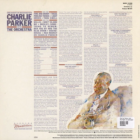 Charlie Parker With The Orchestra - One Night In Washington