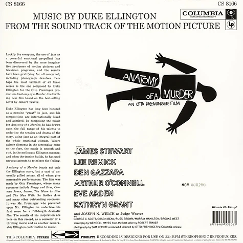 Duke Ellington - Anatomy Of A Murder Colored Vinyl Edition