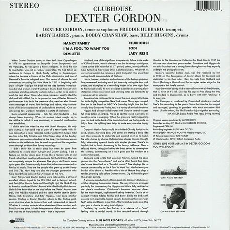 Dexter Gordon - Clubhouse Tone Poet Vinyl Edition