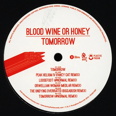 Blood Wine Or Honey - Tomorrow