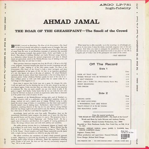 Ahmad Jamal - The Roar Of The Greasepaint - The Smell Of The Crowd