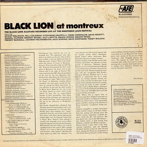 Black Lion Allstars - Black Lion At Montreux