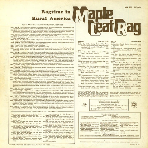 V.A. - Maple Leaf Rag: Ragtime In Rural America