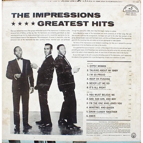 The Impressions - Greatest Hits