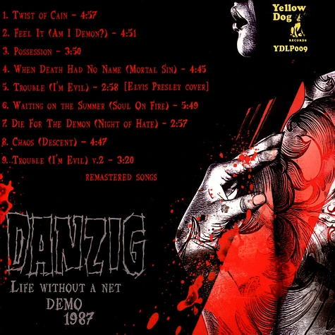 Danzig - Life Without A Net Demo 1987 Yellow Vinyl Edition