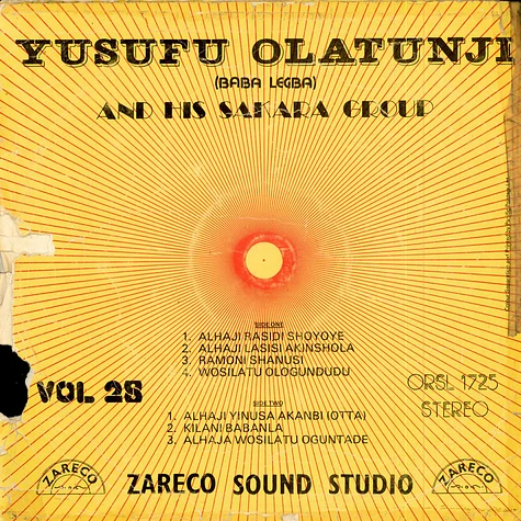 Yusufu Olatunji (Baba Legba) & His Sakara Group - Volume 28