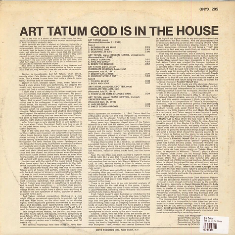 Art Tatum - God Is In The House