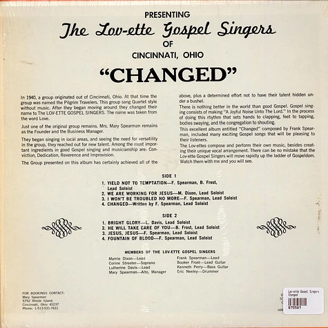 Lov-ette Gospel Singers - Changed