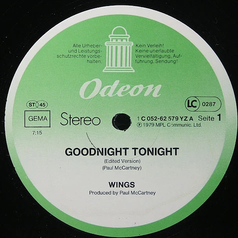 Wings - Good Night Tonight