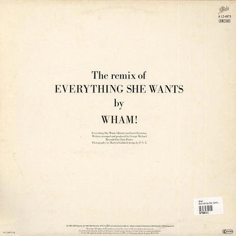 Wham! - Everything She Wants (Remix) / Last Christmas