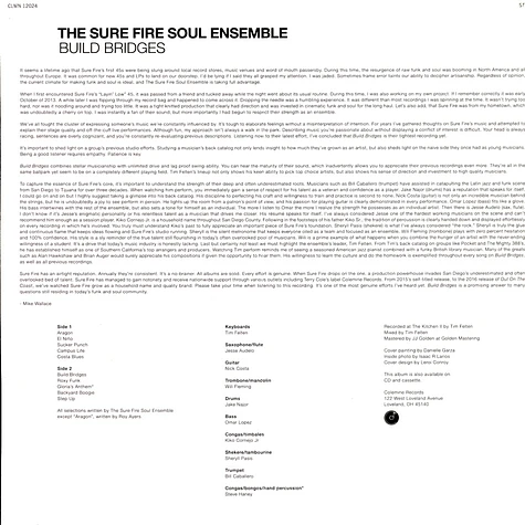 The Sure Fire Soul Ensemble - Build Bridges Black Vinyl Edition
