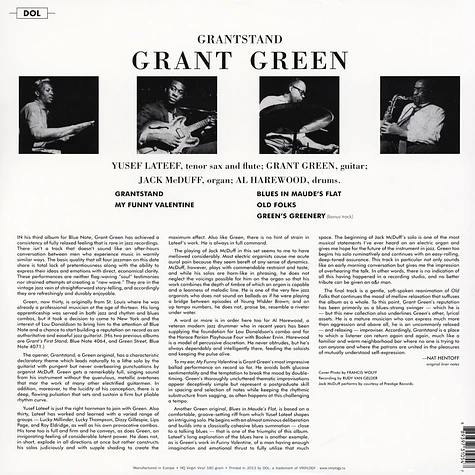 Grant Green - Grandstand Gatefold Sleeve Edition