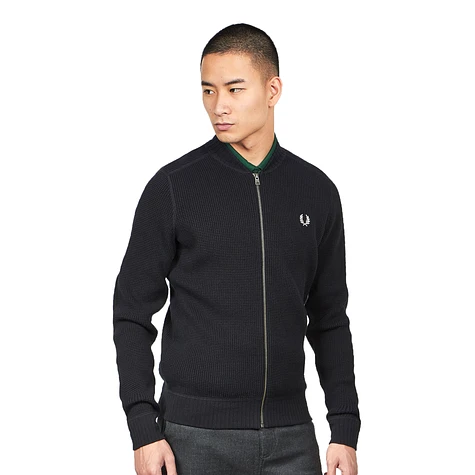 Fred Perry - Waffle Textured Full Zip Cardigan