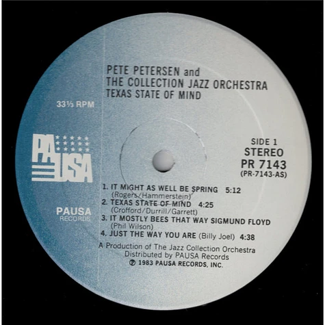 Pete Petersen & The Collection Jazz Orchestra Featuring Ashley Alexander , Rich Matteson & Phil Wilson - Texas State Of Mind