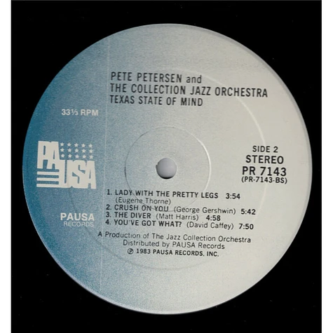 Pete Petersen & The Collection Jazz Orchestra Featuring Ashley Alexander , Rich Matteson & Phil Wilson - Texas State Of Mind