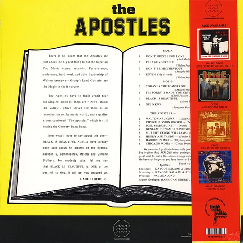 The Apostles - Black Is Beautiful Black Vinyl Edition