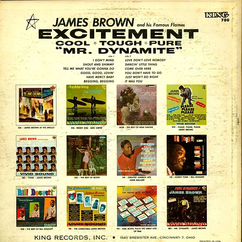 James Brown - Excitement Cool Tough Pure "Mr. Dynamite"