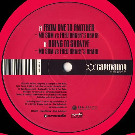 Red Karma Feat. Tom Wolff - From One To Another / Dying To Survive
