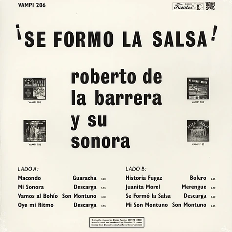 Roberto De La Barrera Y Su Sonora - Se Formo La Salsa