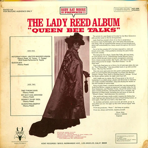 Lady Reed - Rudy Ray Moore Presents The Lady Reed Album "Queen Bee Talks"