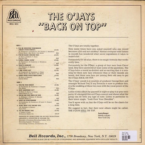 The O'Jays - Back On Top
