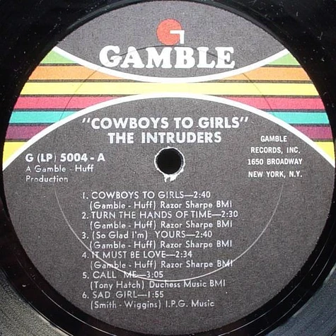The Intruders - Cowboys To Girls