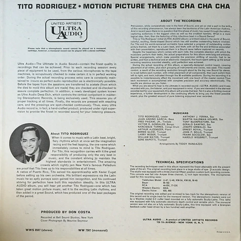 Tito Rodriguez & His Orchestra - Motion Picture Themes Cha Cha Cha