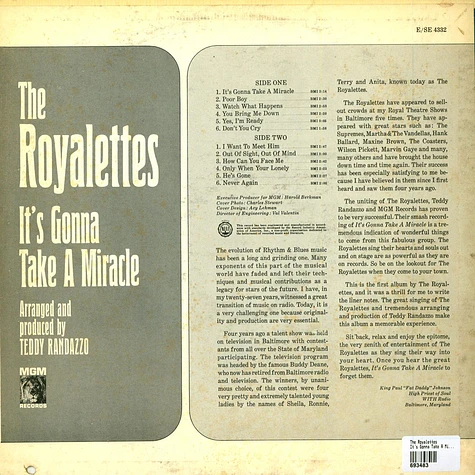 The Royalettes - It's Gonna Take A Miracle