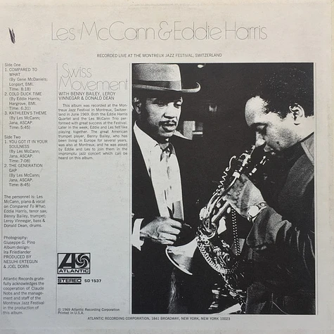 Les McCann & Eddie Harris - Swiss Movement