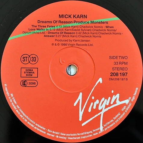 Mick Karn - Dreams Of Reason Produce Monsters