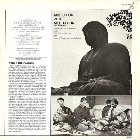 Tony Scott · Shinichi Yuize · Hozan Yamamoto - Music For Zen Meditation (And Other Joys)