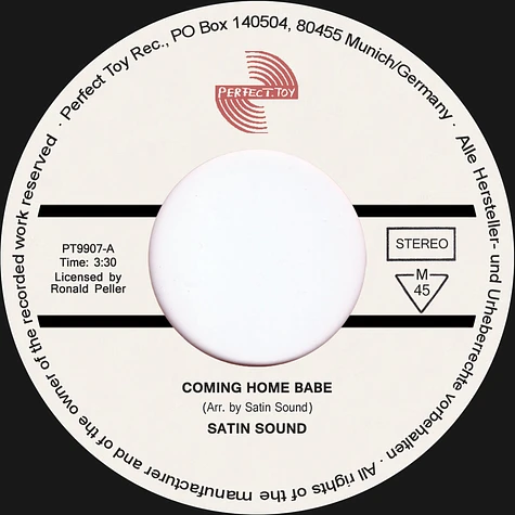 Ronny Pellers Satin Sound - Coming Home Baby