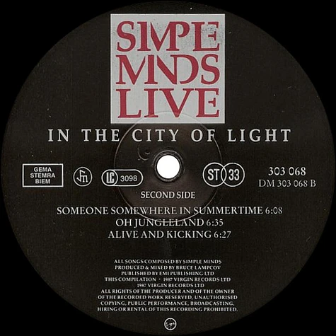 Simple Minds - Live In The City Of Light