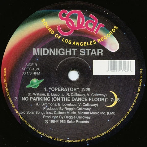 Midnight Star - Freak-A-Zoid / Operator / No Parking On The Dance Floor