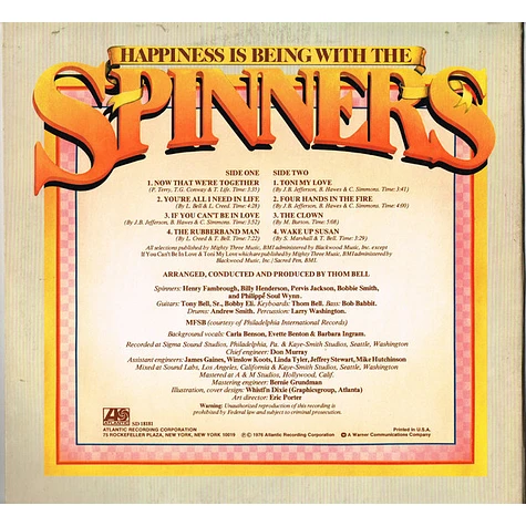 Spinners - Happiness Is Being With The Spinners