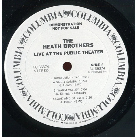 The Heath Brothers - Live At The Public Theater