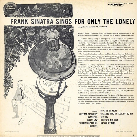 Frank Sinatra - Frank Sinatra Sings For Only The Lonely