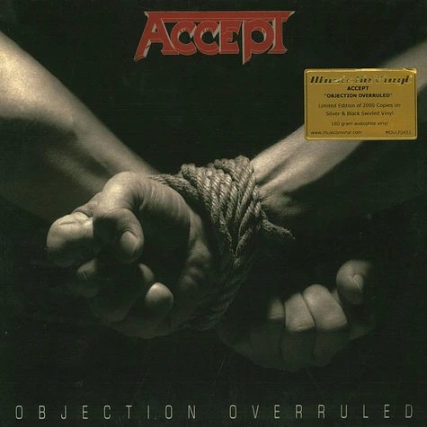 Accept - Objection Overruled Limited Numbered Silver & Black Swirl Vinyl Edition
