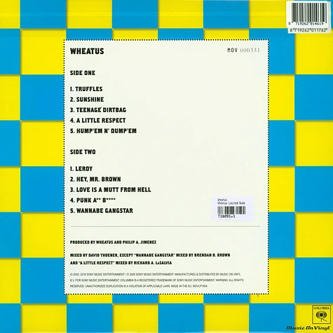Wheatus - Wheatus Limited Numbered Yellow Vinyl Edition