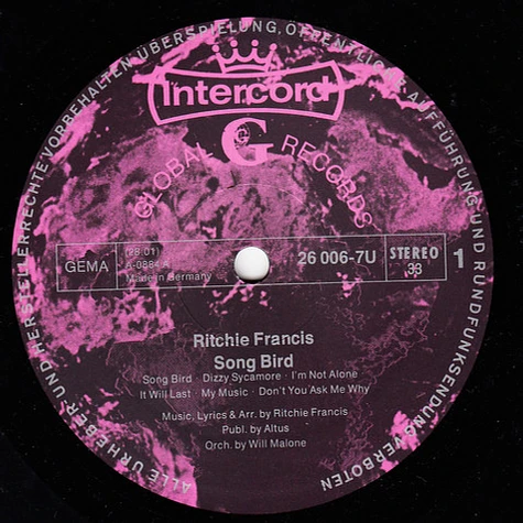 Ritchie Francis - Song Bird