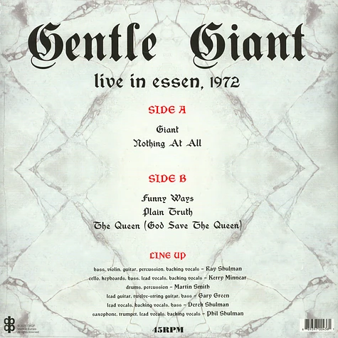 Gentle Giant - Live In Essen 1972