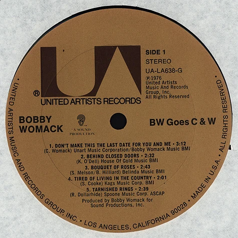 Bobby Womack - BW Goes C & W