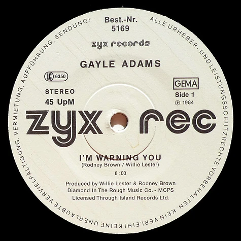 Gayle Adams - I'm Warning You