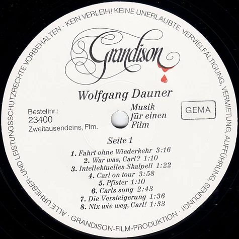 Wolfgang Dauner - Grandison - Musik Für Einen Film