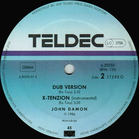 John Damon - X-Tasy / X-Tenzion
