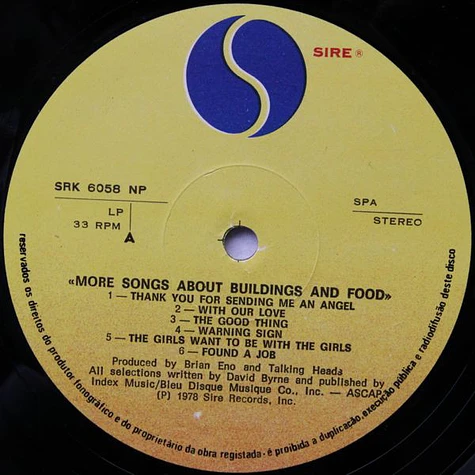 Talking Heads - More Songs About Buildings And Food