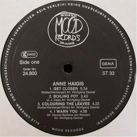 Anne Haigis - For Here Where The Life Is